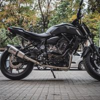 Scarico compatibile con Yamaha Mt-07 2017-2020, GP Evo4 Titanium, Scarico completo omologato,fornito con db killer estraibile,catalizzatore e collettore