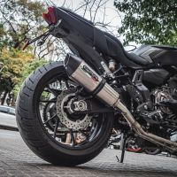 Scarico compatibile con Yamaha Mt-07 2017-2020, GP Evo4 Titanium, Scarico completo omologato,fornito con db killer estraibile,catalizzatore e collettore