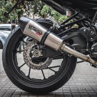 Scarico compatibile con Yamaha Xsr 700 2017-2020, Gpe Ann. titanium, Scarico completo racing, fornito con db killer estraibile e collettore, non conforme per uso stradale