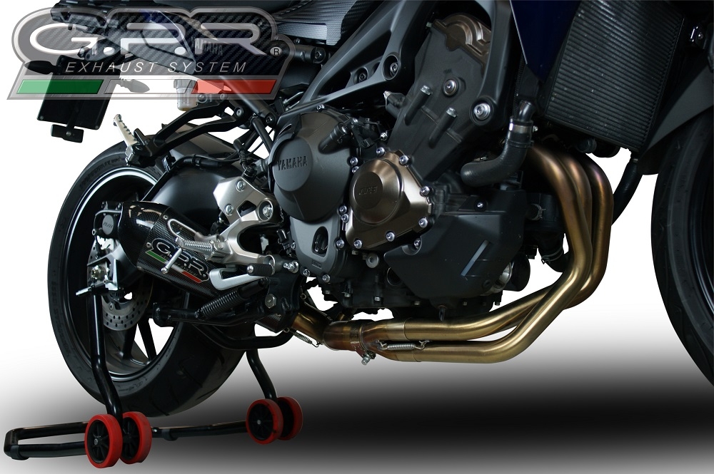 Scarico compatibile con Yamaha Tracer 9 GT 2021-2023, GP Evo4 Poppy, Scarico completo omologato,fornito con db killer estraibile,catalizzatore e collettore