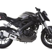 Scarico compatibile con Yamaha Mt 125 2017-2019, Albus Evo4, Terminale di scarico omologato, fornito con db killer estraibile, catalizzatore e raccordo specifico