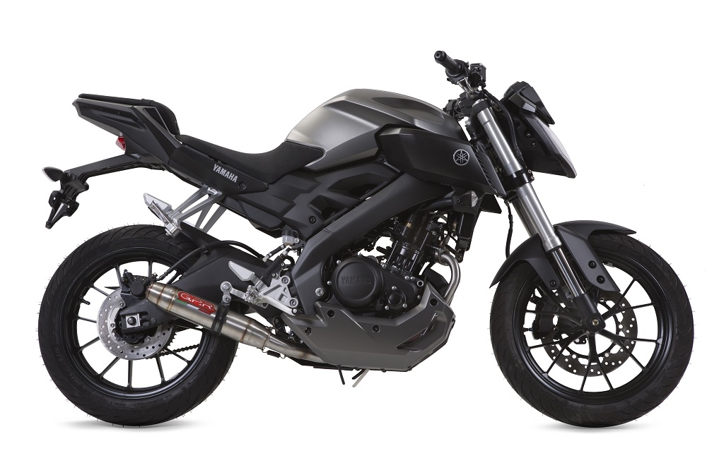 Scarico compatibile con Yamaha Mt 125 2017-2019, Deeptone Inox, Terminale di scarico omologato, fornito con db killer estraibile, catalizzatore e raccordo specifico