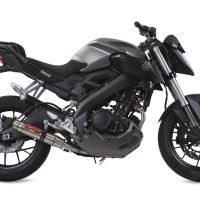 Scarico compatibile con Yamaha Mt 125 2017-2019, Deeptone Inox, Terminale di scarico omologato, fornito con db killer estraibile, catalizzatore e raccordo specifico
