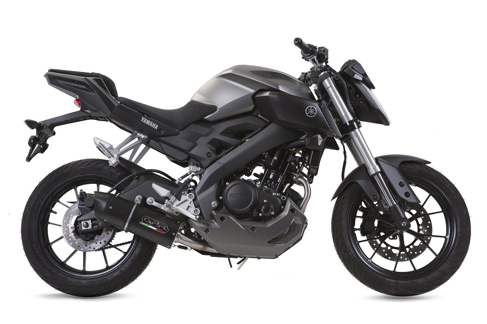 Scarico compatibile con Yamaha Mt 125 2017-2019, Furore Evo4 Nero, Scarico completo omologato,fornito con db killer estraibile,catalizzatore e collettore