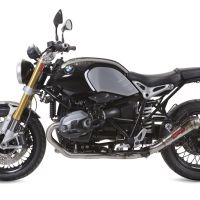 Exhaust compatible with Bmw R Nine-T 1200 -Pure -Racer -Urban G-S 2017-2023, Powercone Evo, Homologated legal slip-on exhaust including removable db killer and link pipe 