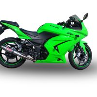 Scarico compatibile con Kawasaki Ninja 250 R 2007-2016, Deeptone Inox, Scarico omologato, silenziatore con db killer estraibile e raccordo specifico