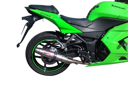 Scarico compatibile con Kawasaki Ninja 250 R 2007-2016, Deeptone Inox, Scarico omologato, silenziatore con db killer estraibile e raccordo specifico