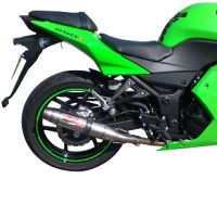Scarico compatibile con Kawasaki Ninja 250 R 2007-2016, Deeptone Inox, Scarico omologato, silenziatore con db killer estraibile e raccordo specifico