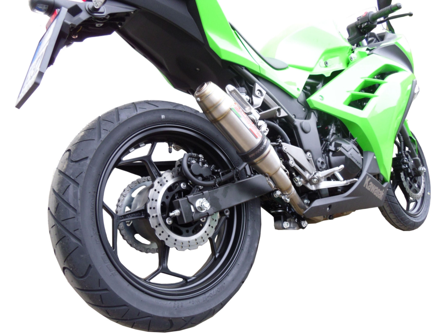 Scarico compatibile con Kawasaki Ninja 300 R 2012-2017, Deeptone Inox, Scarico completo omologato,fornito con db killer estraibile,catalizzatore e collettore
