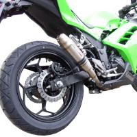 Scarico compatibile con Kawasaki Ninja 300 R 2012-2017, Deeptone Inox, Scarico omologato, silenziatore con db killer estraibile e raccordo specifico