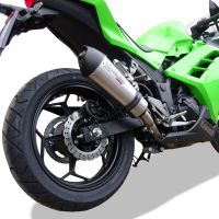 Scarico compatibile con Kawasaki Ninja 300 R 2012-2017, Gpe Ann. titanium, Scarico omologato, silenziatore con db killer estraibile e raccordo specifico