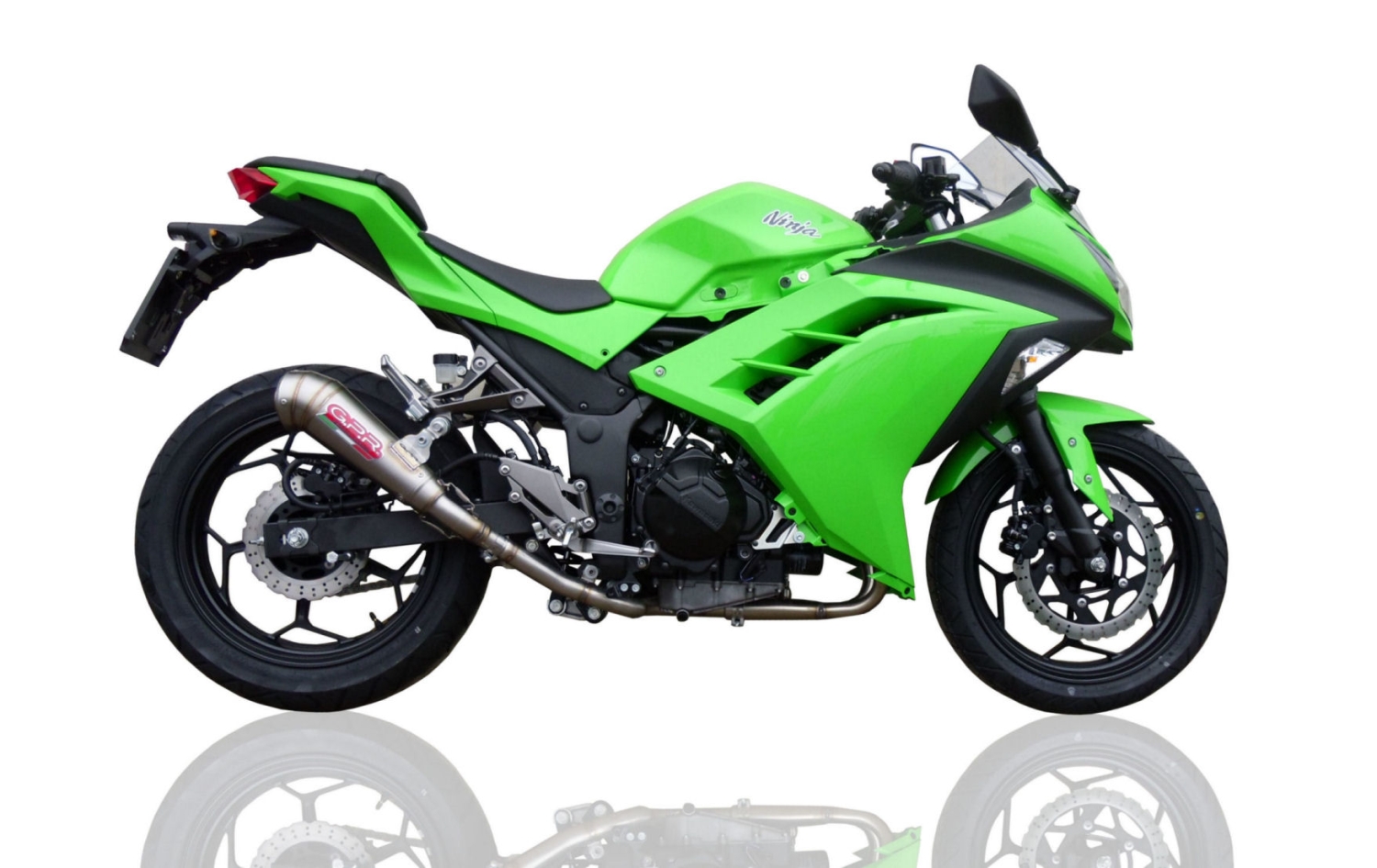 Scarico compatibile con Kawasaki Ninja 300 R 2012-2017, Powercone Evo, Scarico omologato, silenziatore con db killer estraibile e raccordo specifico