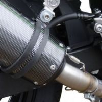 Scarico compatibile con Kawasaki Ninja 300 R 2012-2017, Gpe Ann. Poppy, Scarico omologato, silenziatore con db killer estraibile e raccordo specifico