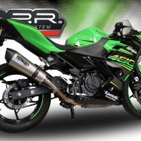 Scarico compatibile con Kawasaki Ninja 400 2023-2024, GP Evo4 Titanium, Scarico omologato, silenziatore con db killer estraibile e raccordo specifico