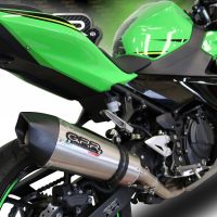 Scarico compatibile con Kawasaki Ninja 400 2023-2024, GP Evo4 Titanium, Scarico omologato, silenziatore con db killer estraibile e raccordo specifico