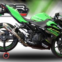 Scarico compatibile con Kawasaki Ninja 400 2018-2022, Powercone Evo, Scarico omologato, silenziatore con db killer estraibile e raccordo specifico