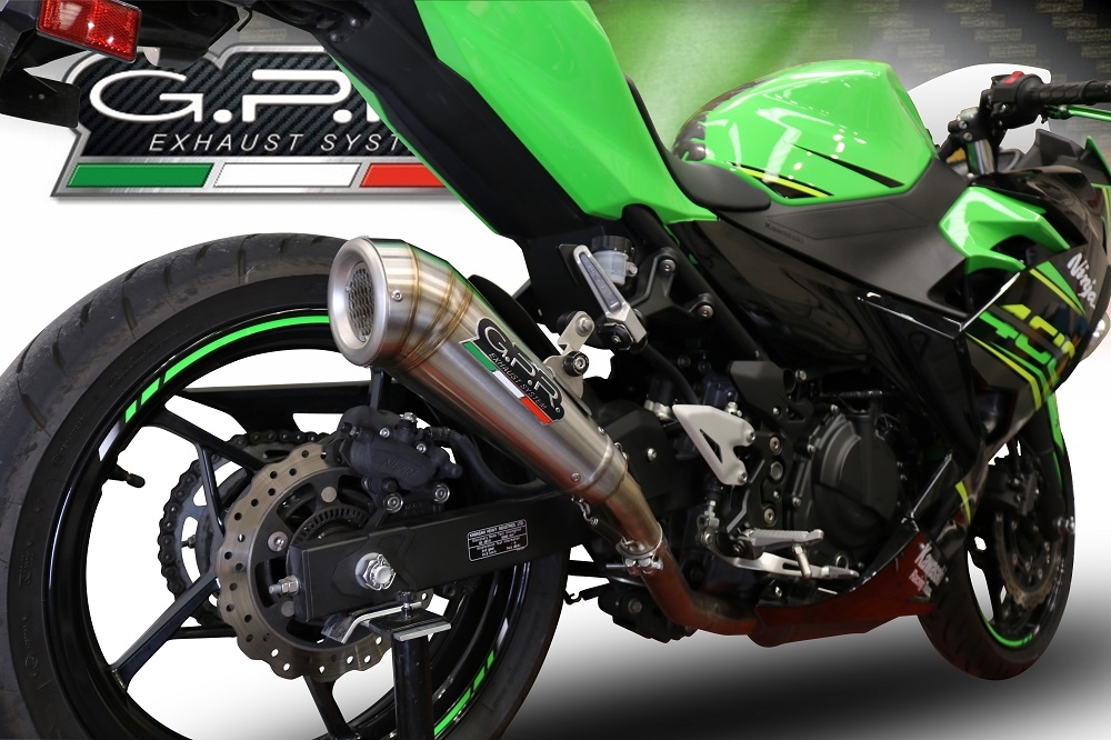 Scarico compatibile con Kawasaki Ninja 500 2023-2025, Powercone Evo, Scarico omologato, silenziatore con db killer estraibile e raccordo specifico