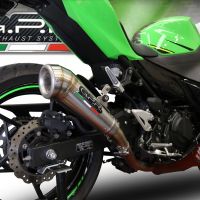 Scarico compatibile con Kawasaki Ninja 500 2023-2025, Powercone Evo, Scarico omologato, silenziatore con db killer estraibile e raccordo specifico