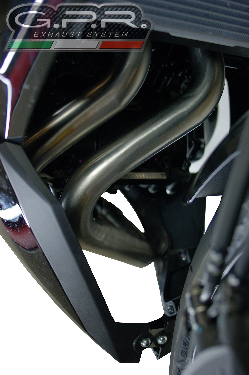 Scarico compatibile con Kawasaki Ninja 650 2017-2020, GP Evo4 Titanium, Scarico completo omologato,fornito con db killer estraibile,catalizzatore e collettore