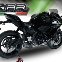 Exhaust compatible with Kawasaki Ninja 650 2017-2020, Furore Nero, Homologated legal full system exhaust, including removable db killer and catalyst 