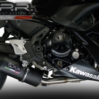 Exhaust compatible with Kawasaki Ninja 650 2017-2020, Furore Nero, Homologated legal full system exhaust, including removable db killer and catalyst 
