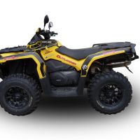 Exhaust system compatible with Can Am Outlander 650 Max 2013-2023, Deeptone Atv, Homologated legal slip-on exhaust including removable db killer and link pipe 