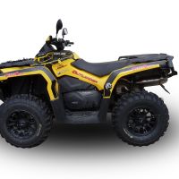 Exhaust system compatible with Can Am Outlander 570 Max 2016-2017, Deeptone Atv, Homologated legal slip-on exhaust including removable db killer and link pipe 