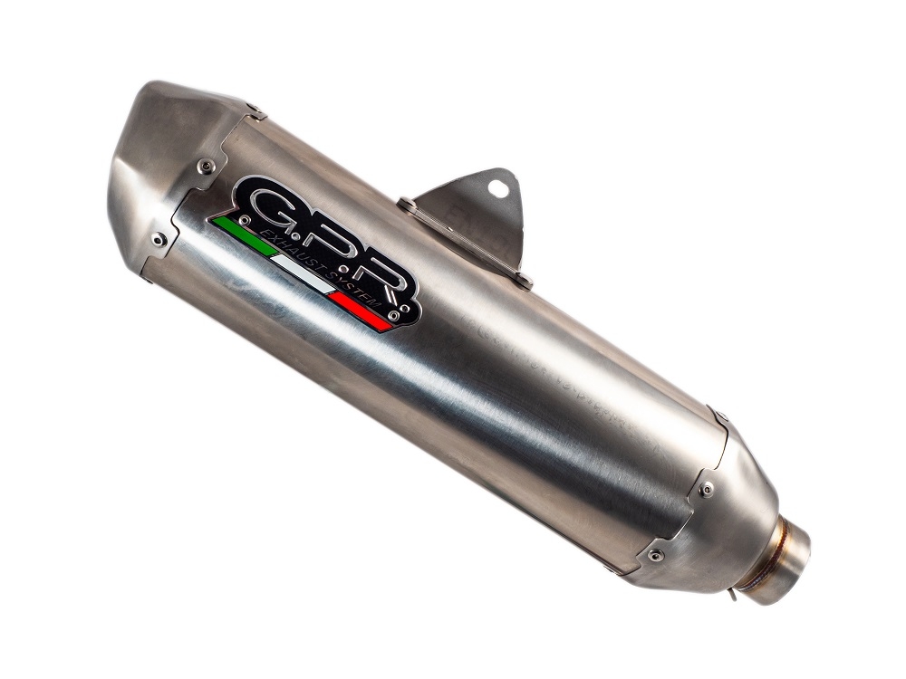 Exhaust system compatible with Ktm XC-F 450 2023-2024, Pentacross Inox, Racing slip-on exhaust, including link pipe and removable db killer/spark arrestor 