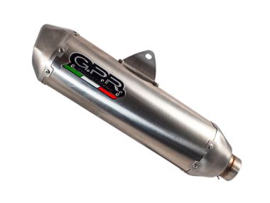 Exhaust system compatible with Ktm SX-F 450 2023-2024, Pentacross Inox, Racing slip-on exhaust, including link pipe and removable db killer/spark arrestor 