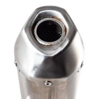 Exhaust system compatible with Gas Gas EC 450F 2024-2025, Pentacross Inox, Racing slip-on exhaust, including link pipe and removable db killer/spark arrestor 