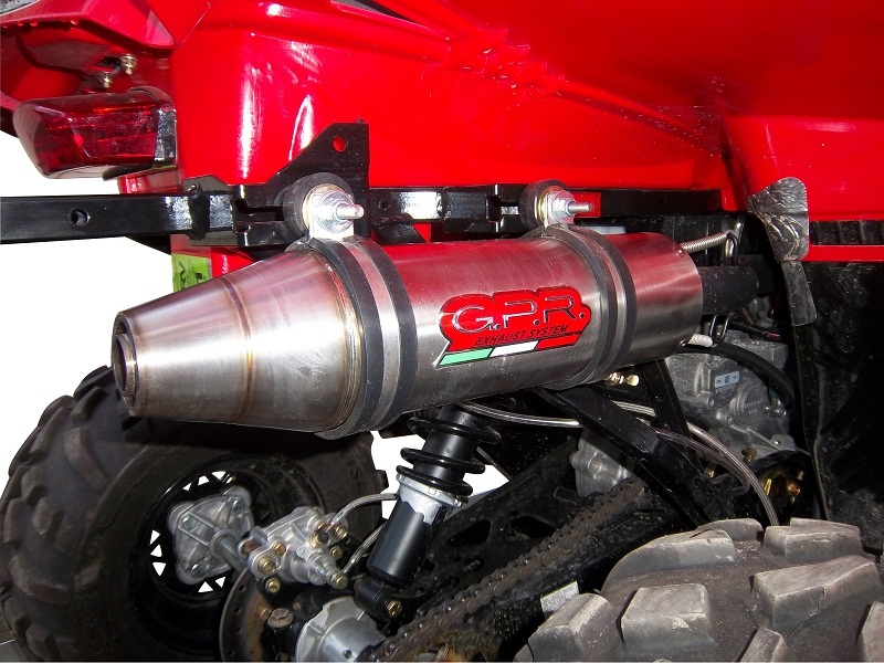 Exhaust system compatible with Polaris Scrambler 500 2001-2012, Deeptone Atv, Homologated legal full system exhaust, including removable db killer 