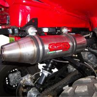 Exhaust system compatible with Polaris Scrambler 500 2001-2012, Deeptone Atv, Homologated legal slip-on exhaust including removable db killer and link pipe 