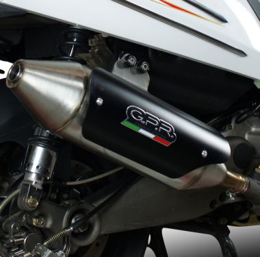 Exhaust system compatible with Kymco Myroad 700 2012-2016, Power Bomb, Homologated legal slip-on exhaust including removable db killer and link pipe 