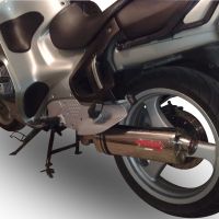 Exhaust system compatible with Bmw R 1100 Gs 1994-1998, Trioval, Homologated legal slip-on exhaust including removable db killer and link pipe 
