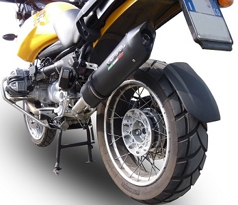 Scarico compatibile con Bmw R 1150 Gs -Adventure 1999-2004, Furore Nero, Scarico omologato, silenziatore con db killer estraibile e raccordo specifico