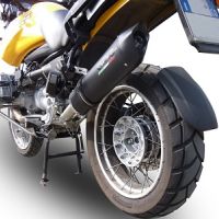 Scarico compatibile con Bmw R 1150 Gs -Adventure 1999-2004, Furore Nero, Scarico omologato, silenziatore con db killer estraibile e raccordo specifico