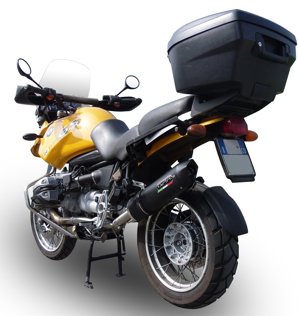 Scarico compatibile con Bmw R 1150 Gs -Adventure 1999-2004, Furore Nero, Scarico omologato, silenziatore con db killer estraibile e raccordo specifico