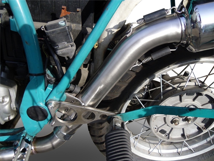 Scarico compatibile con Bmw R 100 Gs 1987-1996, Decatalizzatore, Collettore decatalizzore, applicazione racing