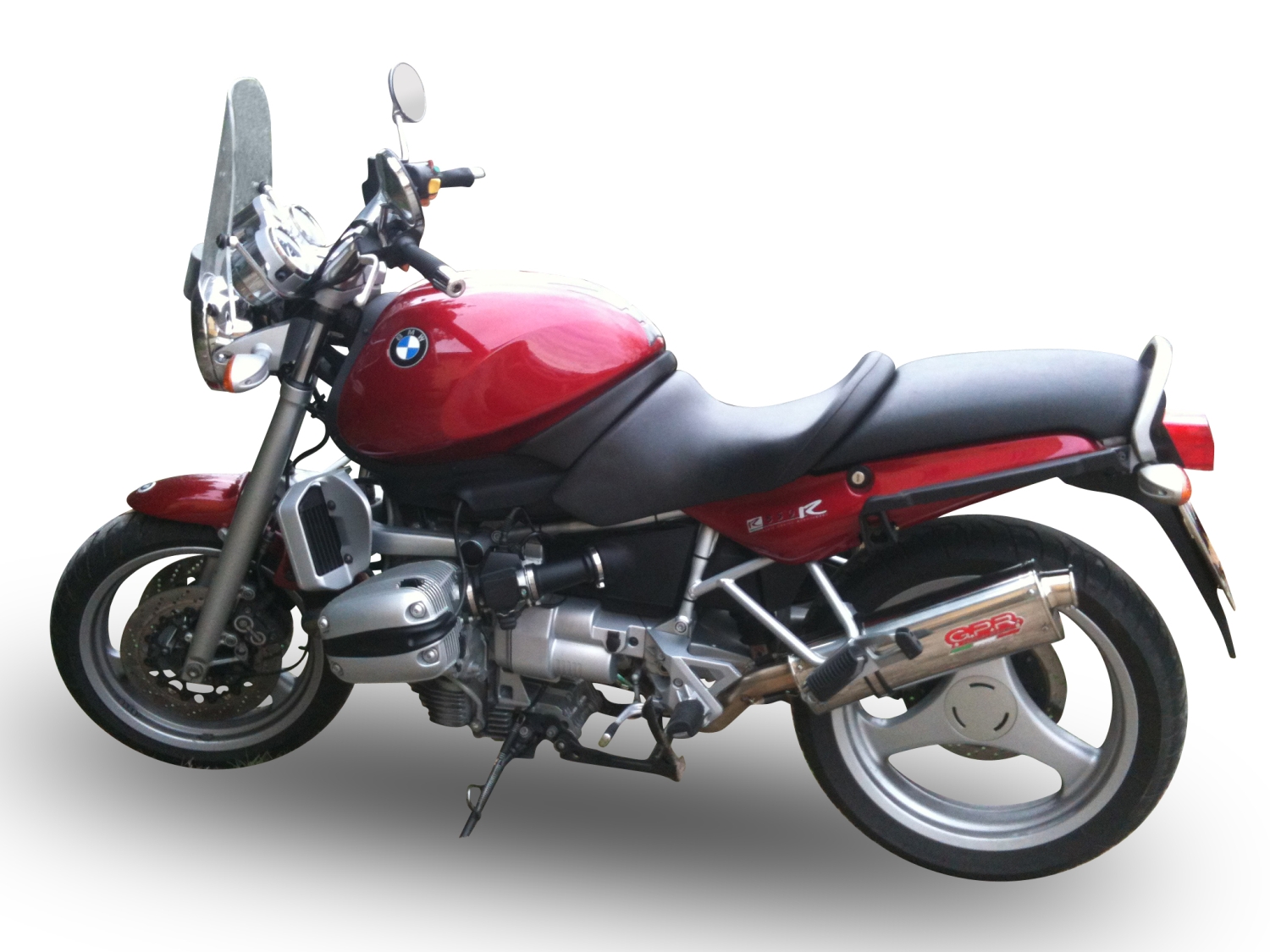 Scarico compatibile con Bmw R 850 R -GS 1994-2002, Trioval, Terminale di scarico omologato,fornito con db killer estraibile,catalizzatore e collettore