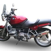 Scarico compatibile con Bmw R 850 R -GS 1994-2002, Trioval, Terminale di scarico omologato,fornito con db killer estraibile,catalizzatore e collettore