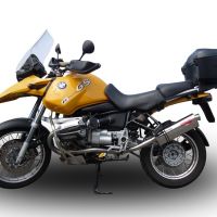 Exhaust system compatible with Bmw R 1150 Gs - Adventure 1999-2004, Trioval, Homologated legal slip-on exhaust including removable db killer and link pipe 