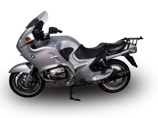 Scarico compatibile con Bmw R 1150 Rt 2000-2006, Furore Nero, Terminale di scarico omologato,fornito con db killer estraibile,catalizzatore e collettore