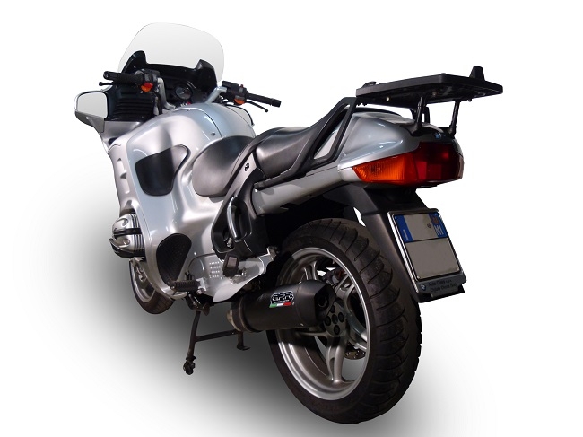 Scarico compatibile con Bmw R 1150 Rt 2000-2006, Furore Nero, Terminale di scarico omologato,fornito con db killer estraibile,catalizzatore e collettore