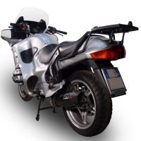 Scarico compatibile con Bmw R 1150 Rt 2000-2006, Furore Nero, Terminale di scarico omologato,fornito con db killer estraibile,catalizzatore e collettore