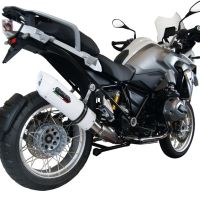 Exhaust system compatible with Bmw R 1200 Gs - Adventure 2013-2016, Albus Ceramic, Homologated legal slip-on exhaust including removable db killer and link pipe 