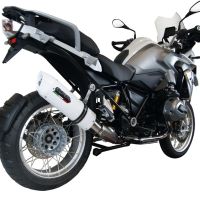 Scarico compatibile con Bmw R 1200 Gs - Adventure 2013-2016, Albus Ceramic, Scarico omologato, silenziatore con db killer estraibile e raccordo specifico