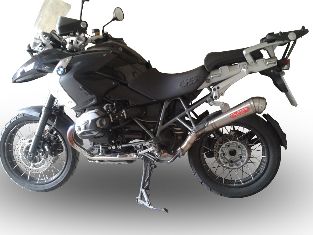Exhaust system compatible with Bmw R 1200 Gs - Adventure 2005-2009, Powercone Evo, Homologated legal slip-on exhaust including removable db killer and link pipe 