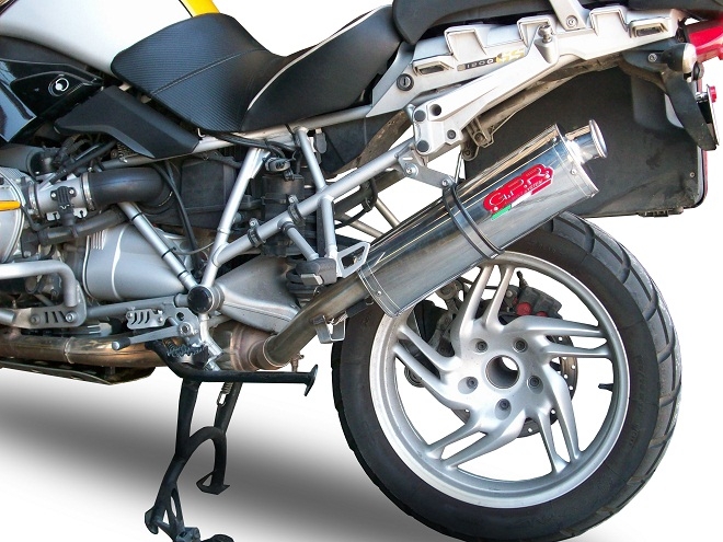 Exhaust system compatible with Bmw R 1200 Gs - Adventure 2004-2009, Trioval, Homologated legal slip-on exhaust including removable db killer and link pipe 
