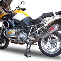 Scarico compatibile con Bmw R 1200 Gs - Adventure 2004-2009, Trioval, Scarico omologato, silenziatore con db killer estraibile e raccordo specifico