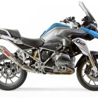 Scarico compatibile con Bmw R 1200 Gs - Adventure 2014-2016, Powercone Evo, Scarico omologato, silenziatore con db killer estraibile e raccordo specifico